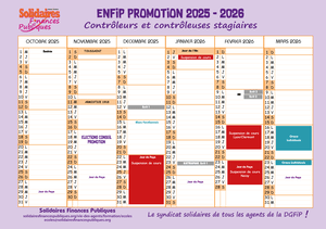 Calendrier Contrôleurs stagiaires