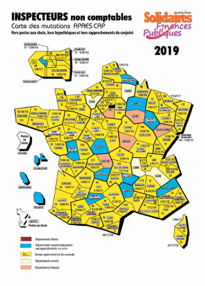 Carte des mutations Inspecteurs après CAP 2019